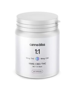 Canna Bliss 1:1 Capsules – 10mg THC/CBD (30 pack)