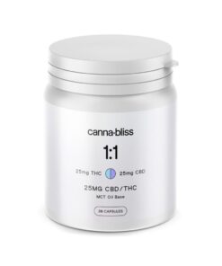 Canna Bliss 1:1 Capsules – 25mg THC/CBD (30 Pack)