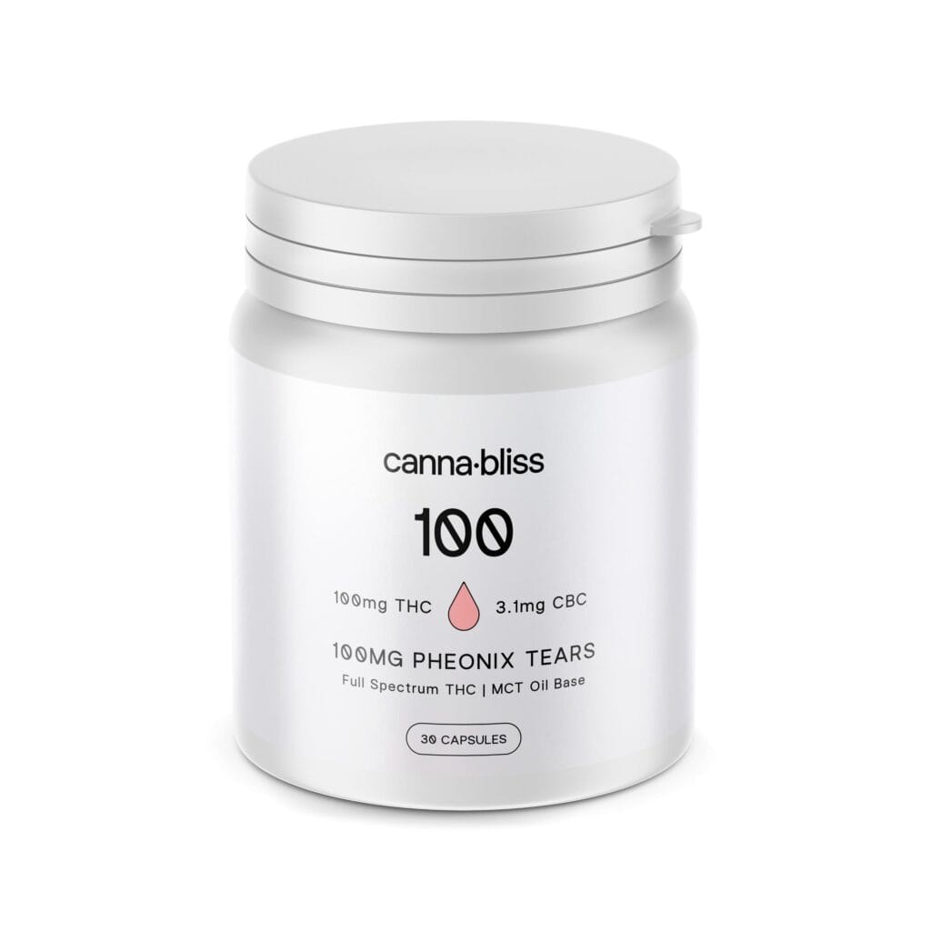 Canna Bliss Phoenix Tears Capsules – 100mg THC (30 pack)