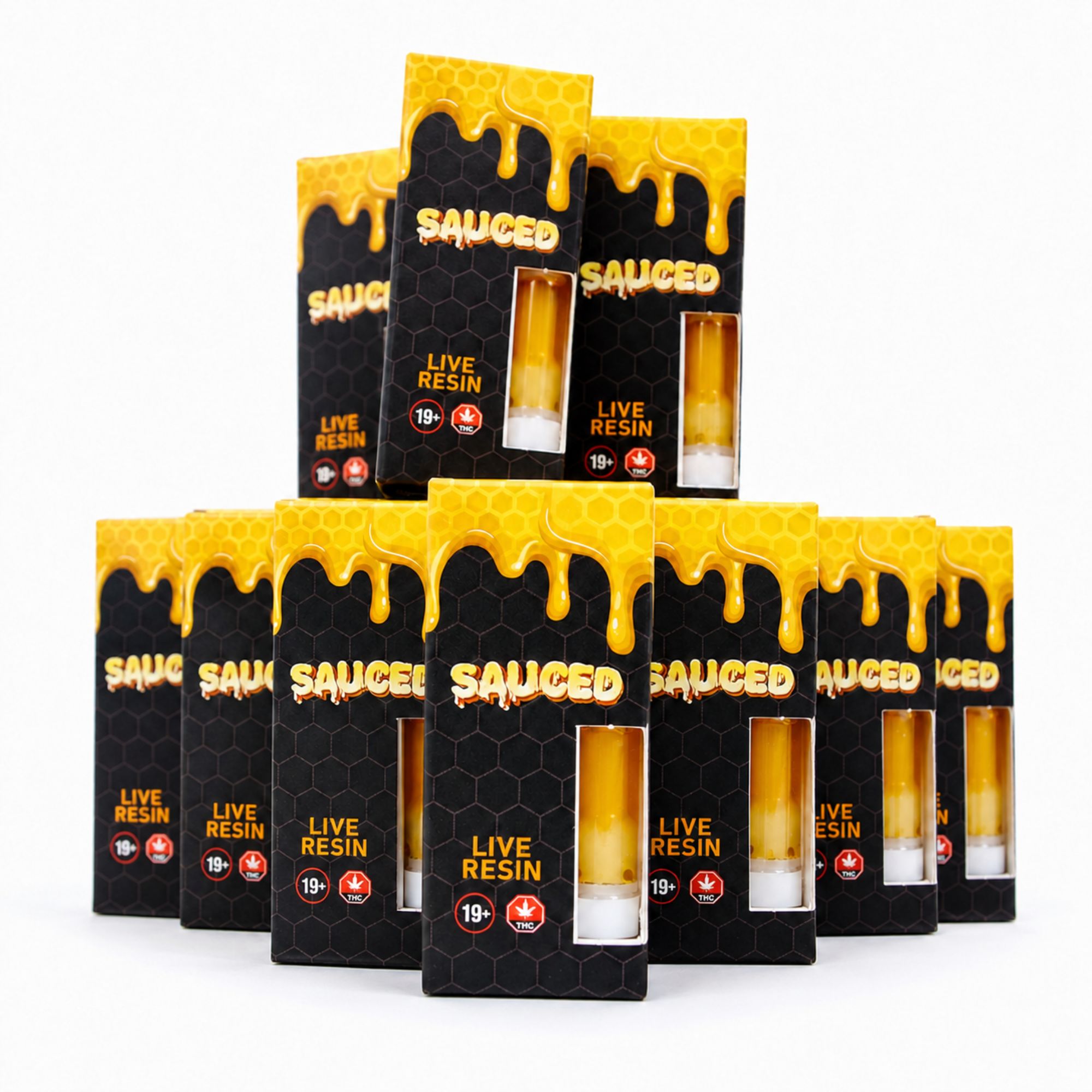 Premium THC Live Resin Vape Cartridges | 1 Gram Bulk Mix & Match | SAUCED (Bulk Product)